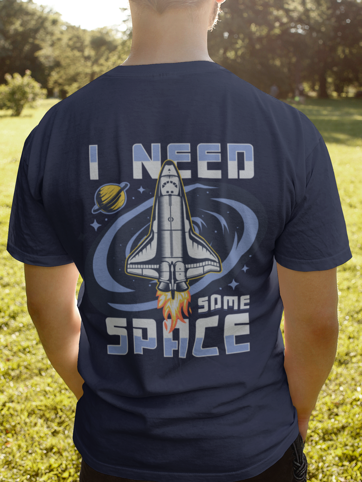 I Need Space Men's Oversized Printed T-Shirt