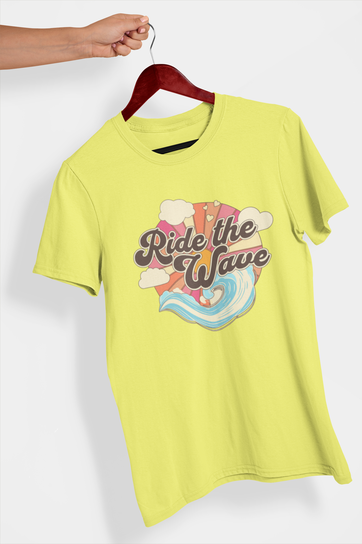 Ride The Wave Women's Printed T-Shirt Lemon Zest High & Humble Enterprises