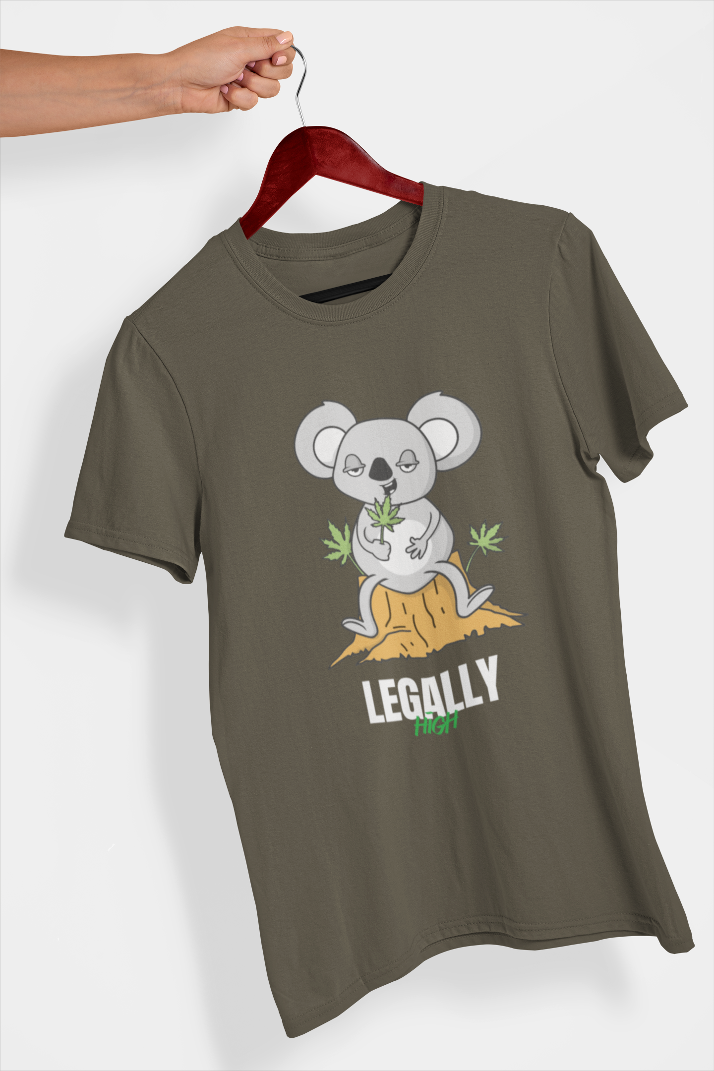 Legally High Women's Printed T-Shirt Hipster Olive High & Humble Enterprises