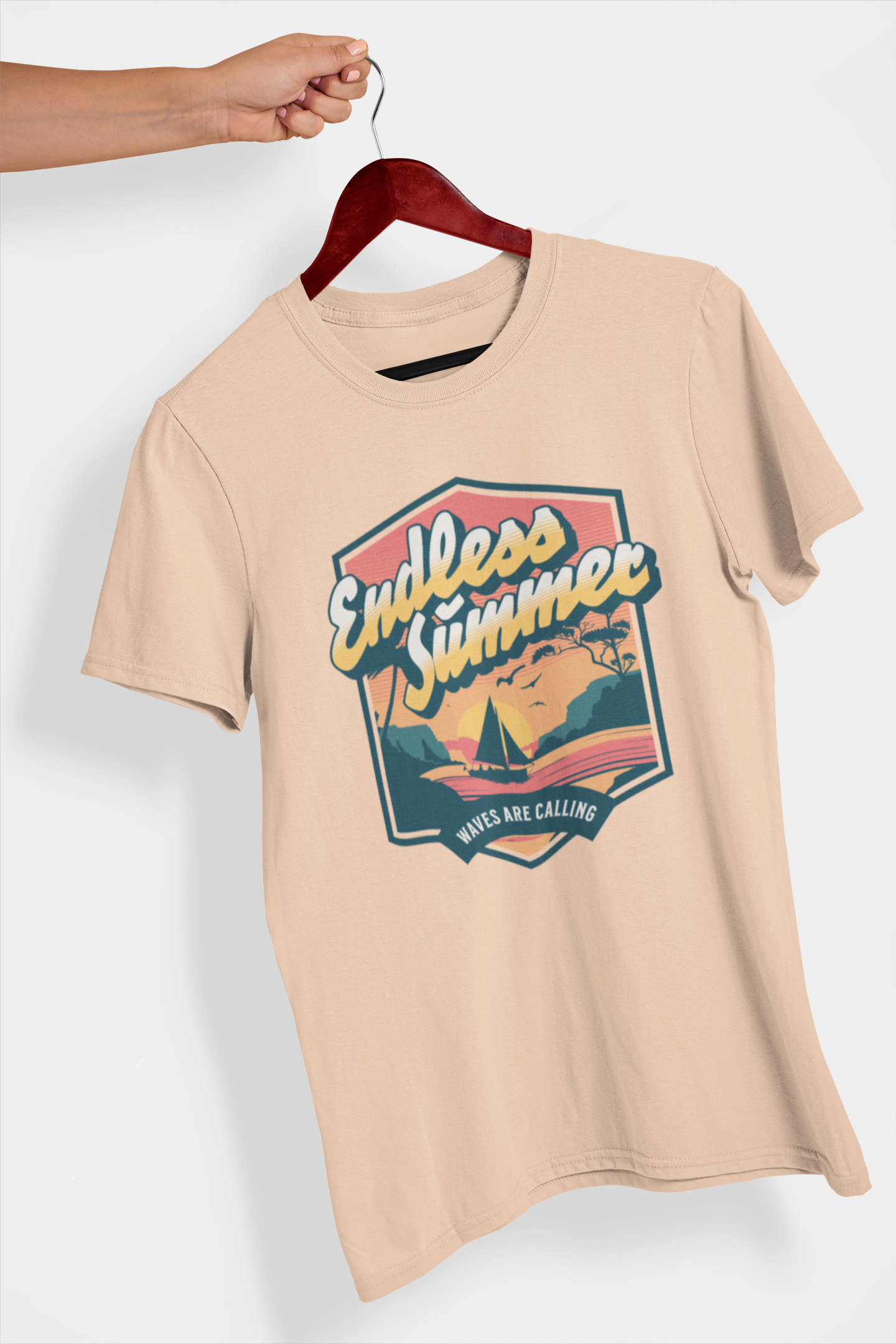 Endless Summer Men's Printed T-shirt Light Peach High & Humble Enterprises