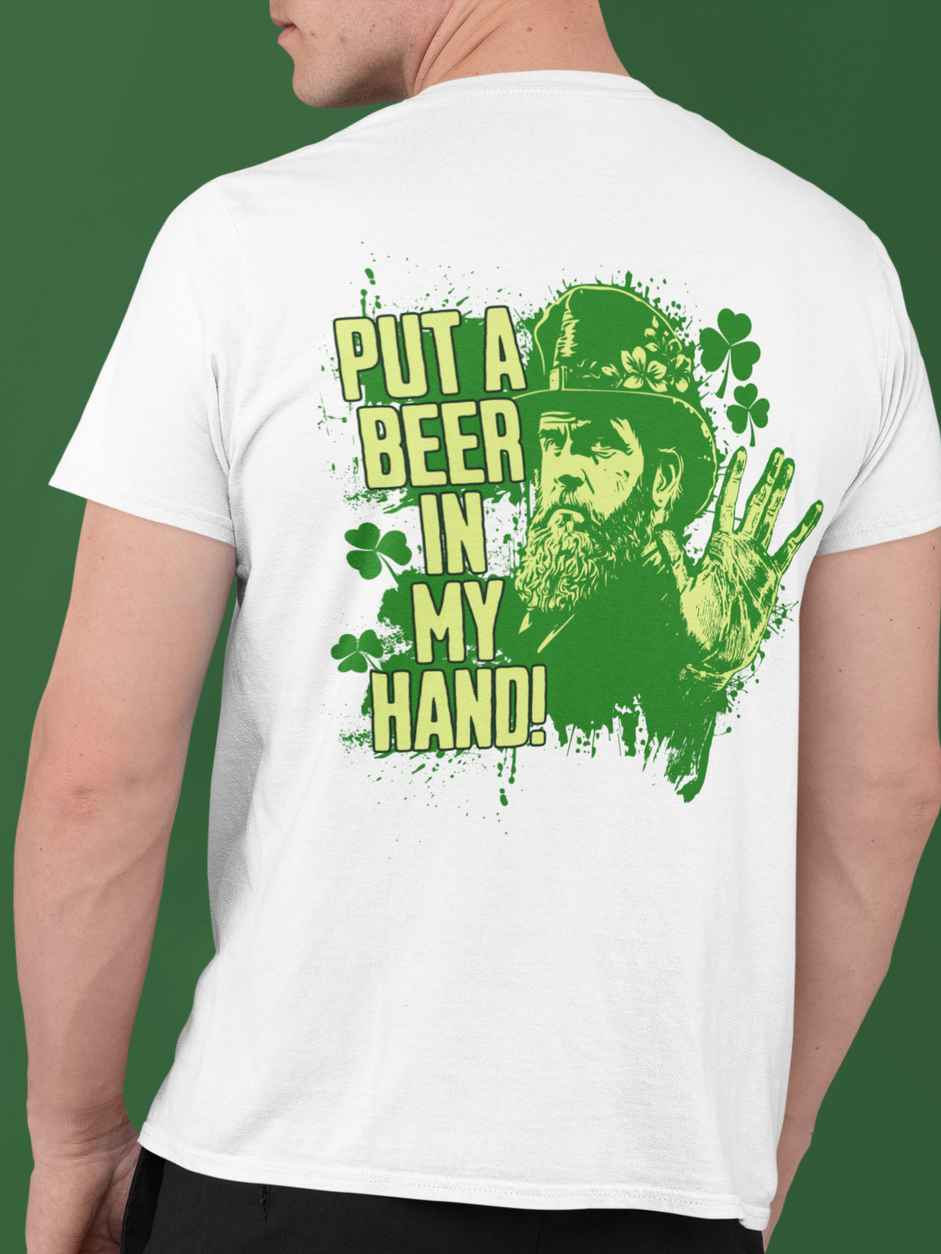 Beer in My Hand Men's Oversized Printed T-Shirt