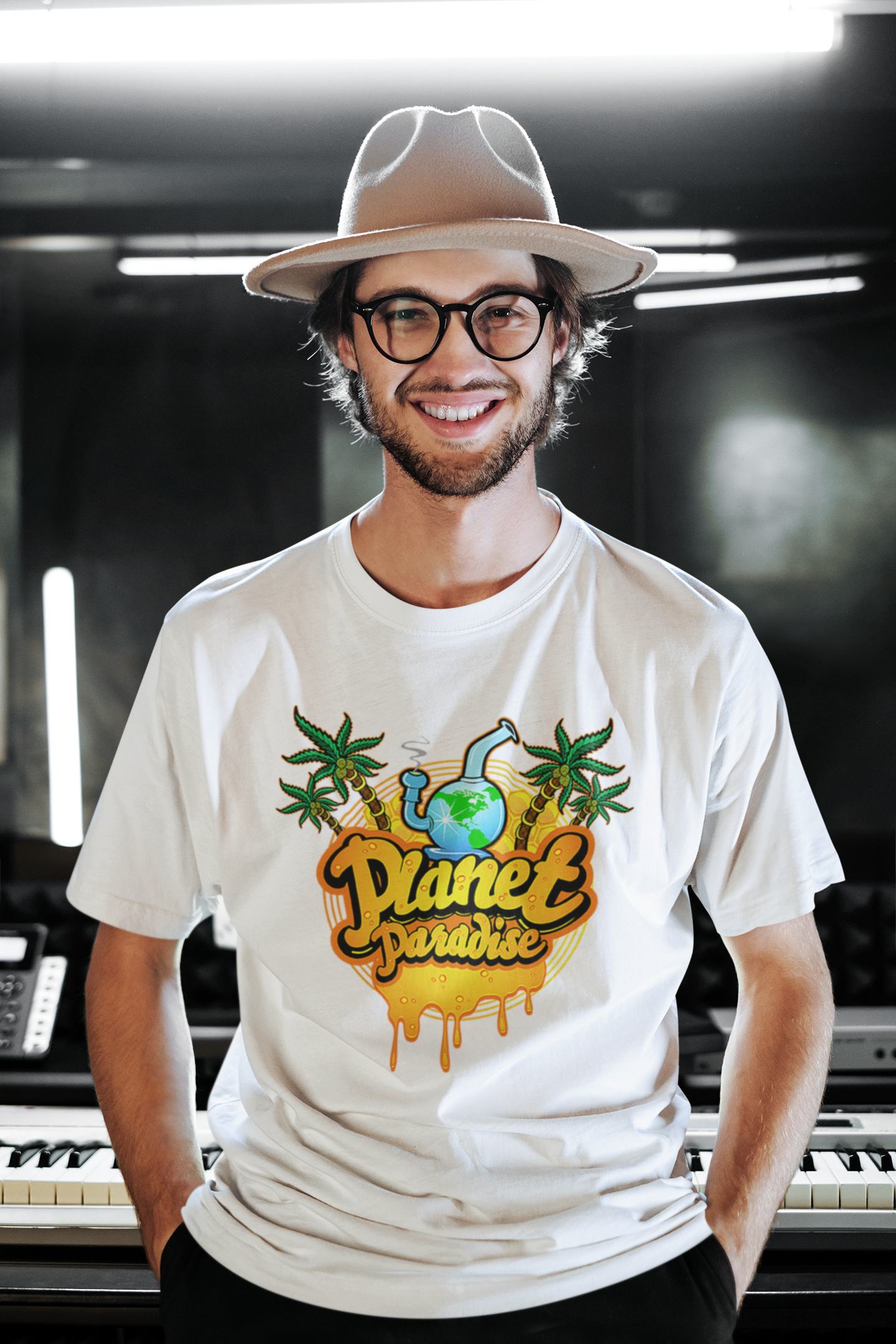 Planet Paradise Men's Printed T-shirt White Walker High & Humble Enterprises