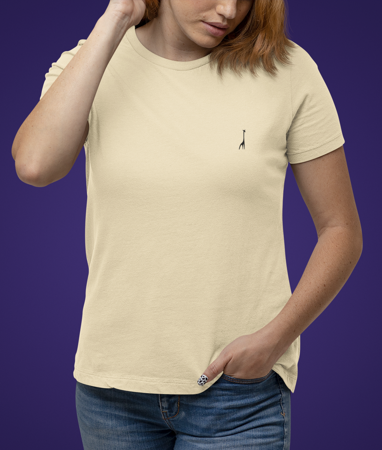 Women's Classic Dune Beige Solid T-Shirt High & Humble