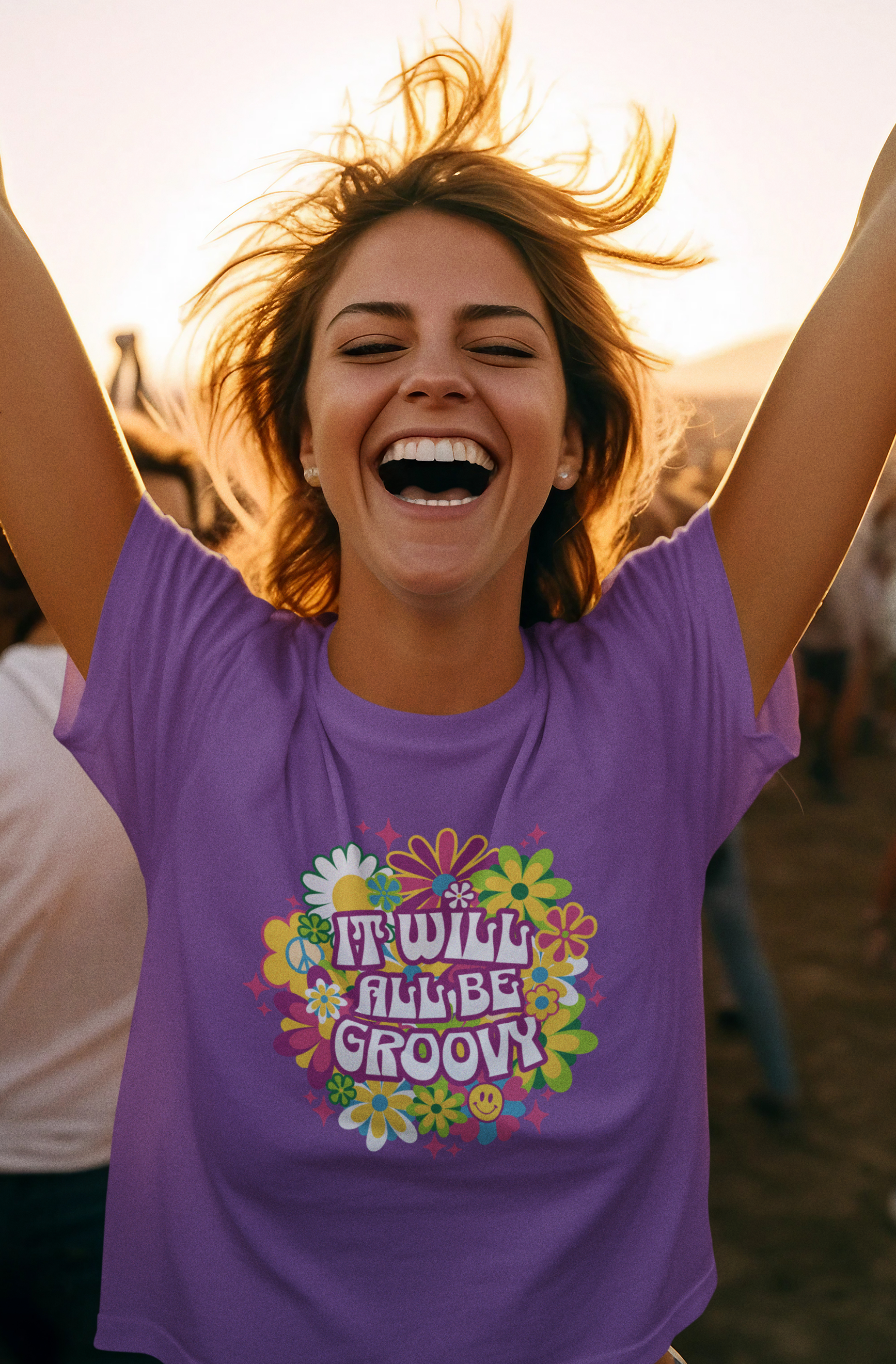 Will Be Groovy Women's Printed T-Shirt Purple Haze High & Humble