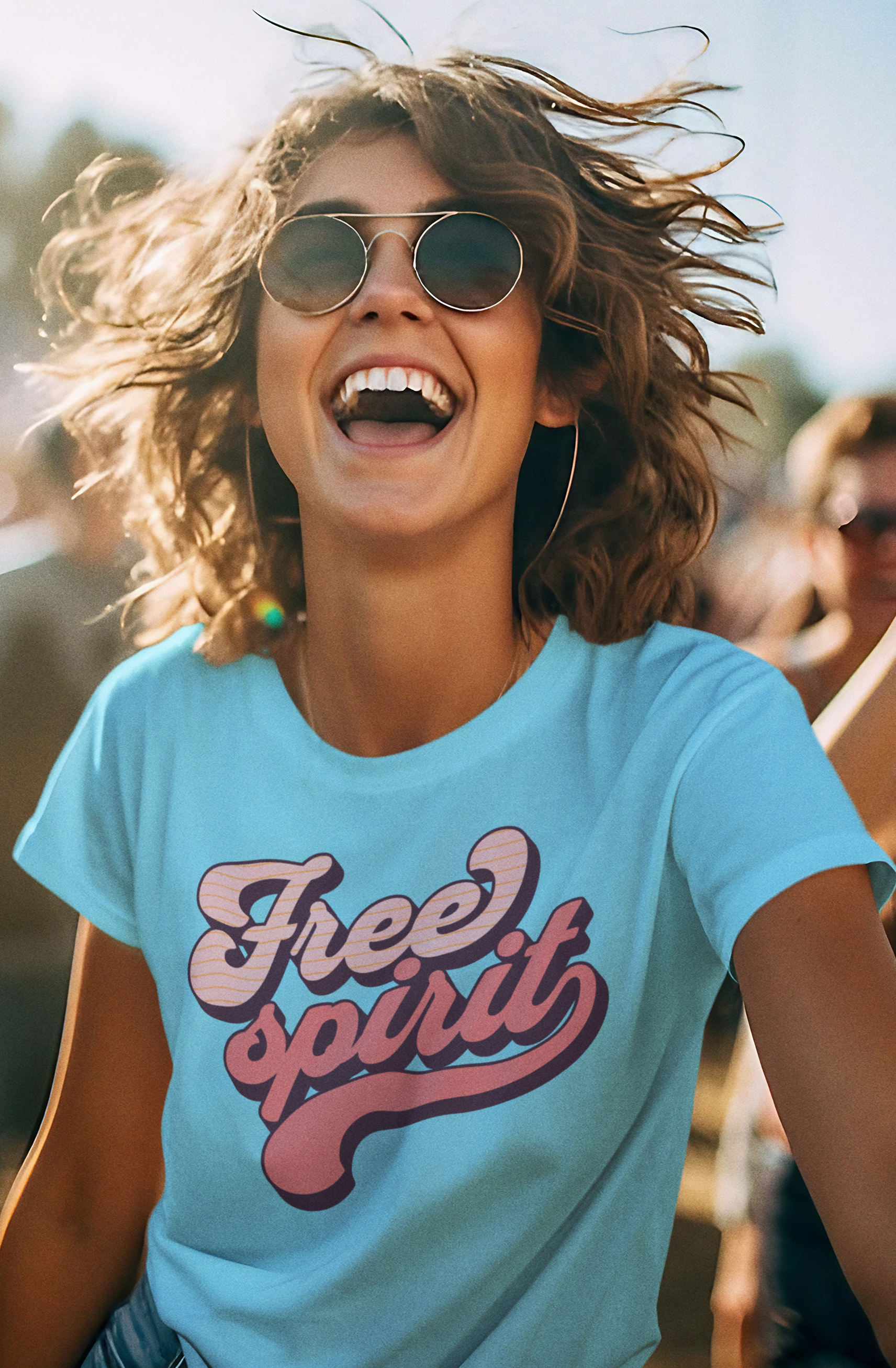 Free Spirit Women's Printed T-Shirt Sky High High & Humble