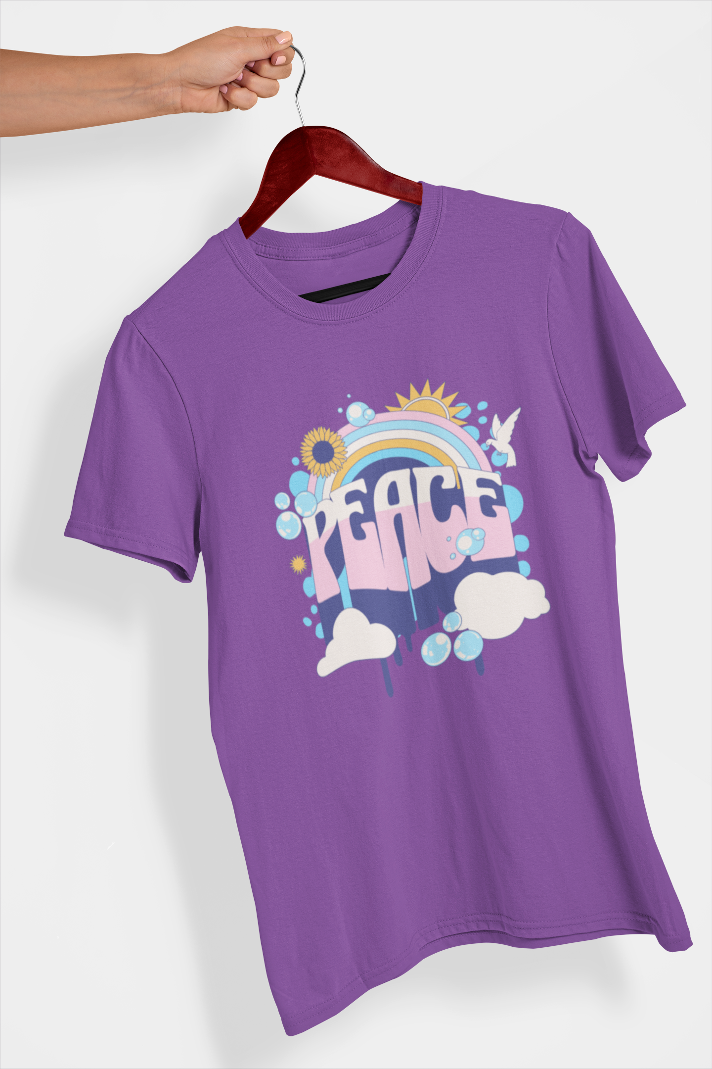 Peace Women's Printed T-Shirt Purple Haze High & Humble