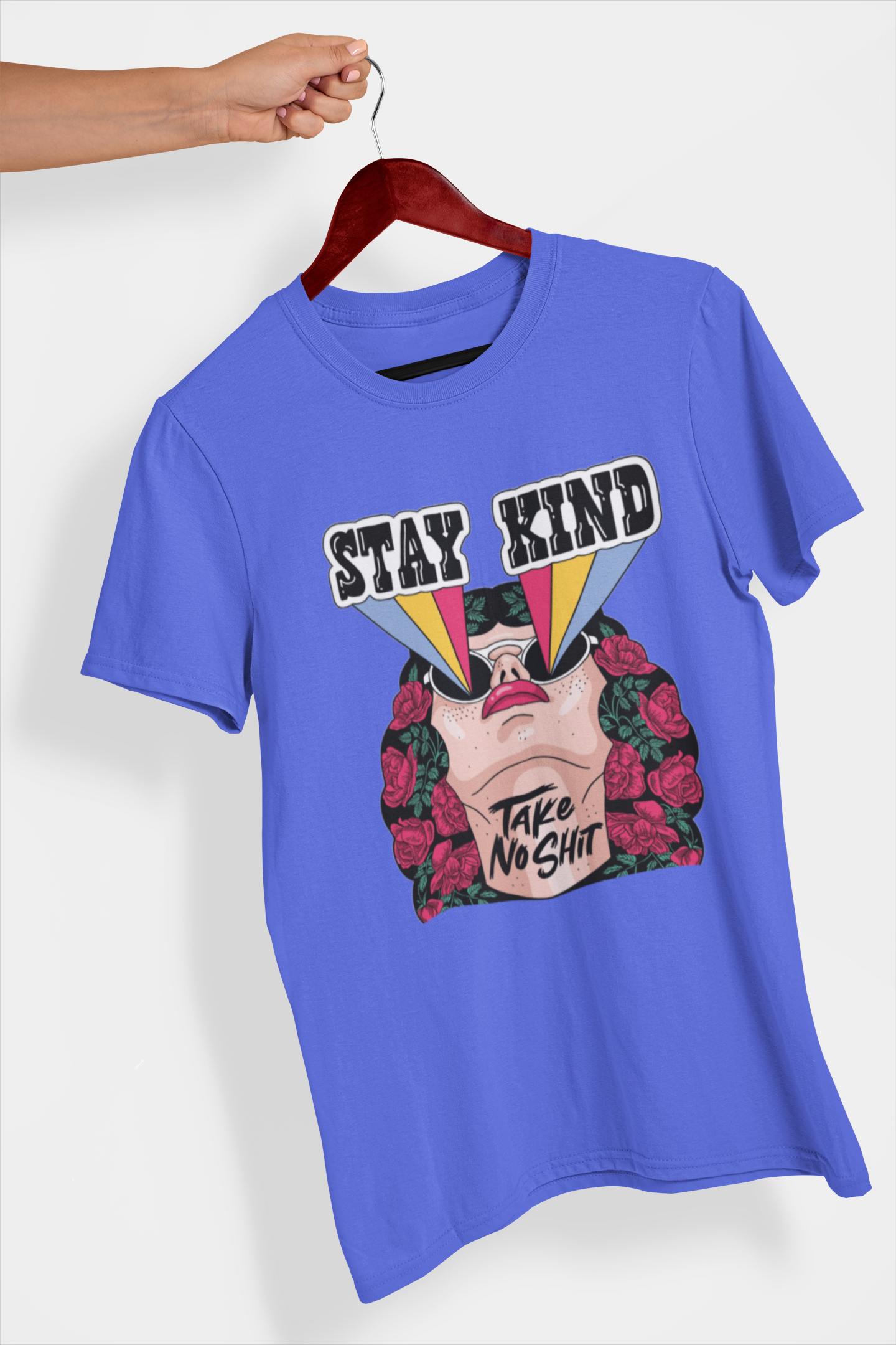 Stay Kind Women's Printed T-Shirt Blueberry Blitz High & Humble