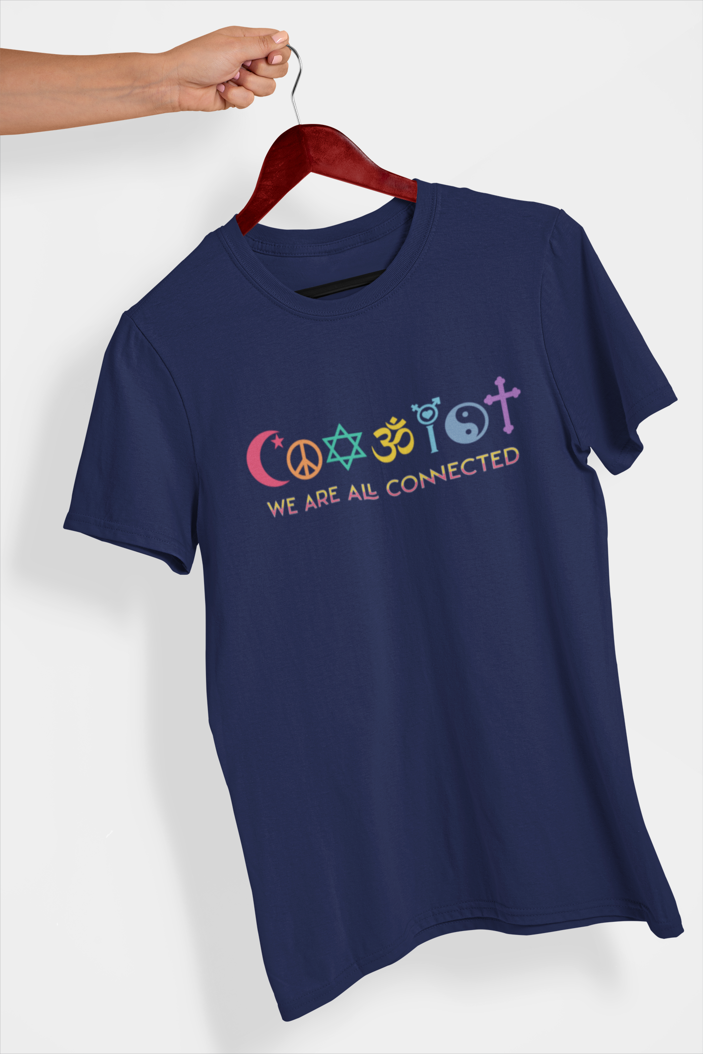 We are all Connected Women's Printed T-Shirt Midnight Blue High & Humble