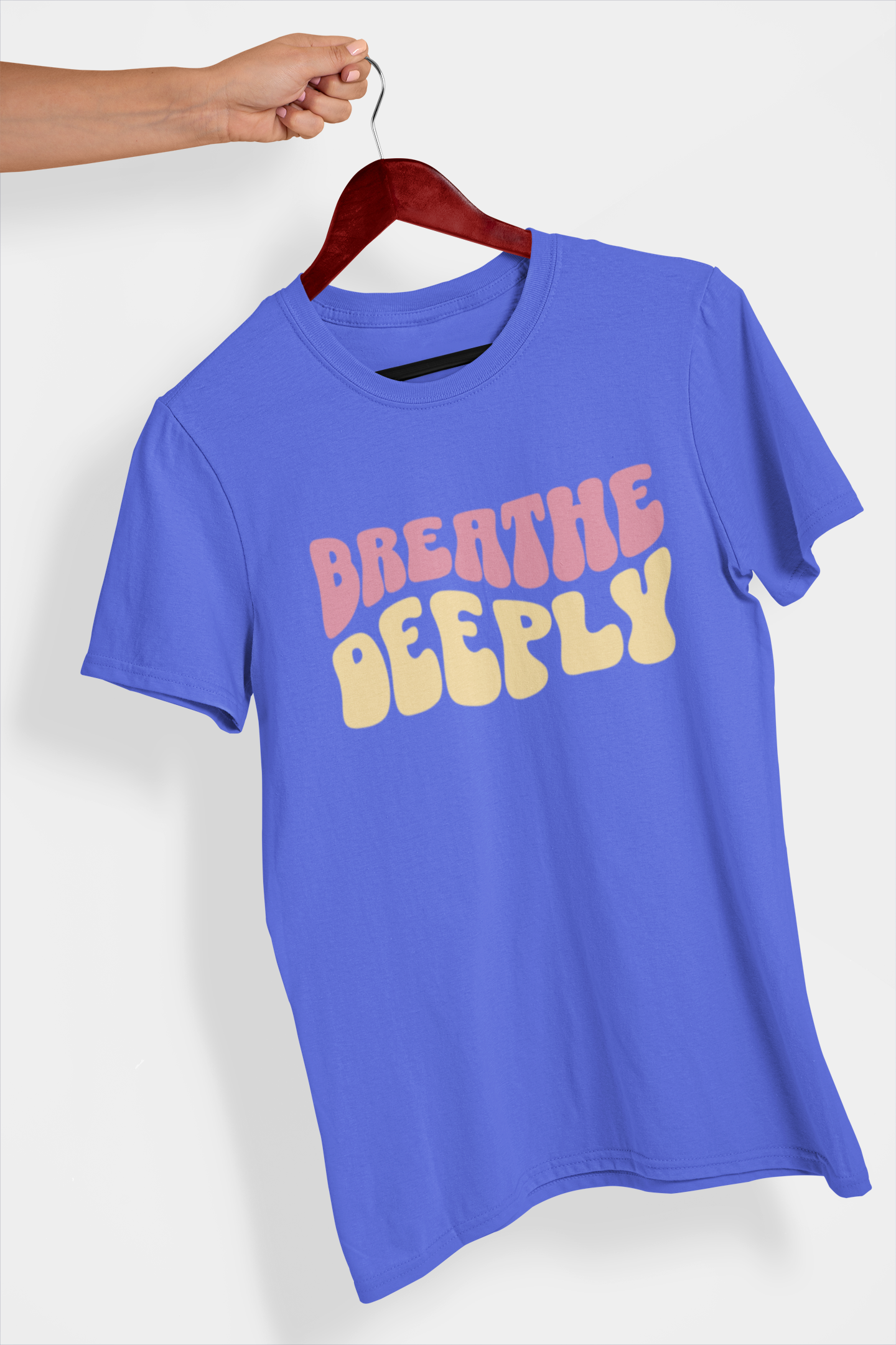 Breathe Deeply Women's Printed T-Shirt Blueberry Blitz High & Humble