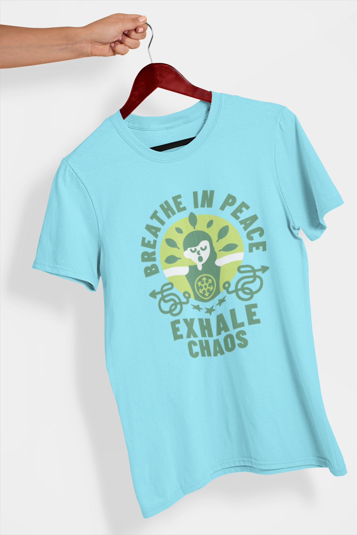 Breathe in Peace Women's Printed T-Shirt Sky High High & Humble