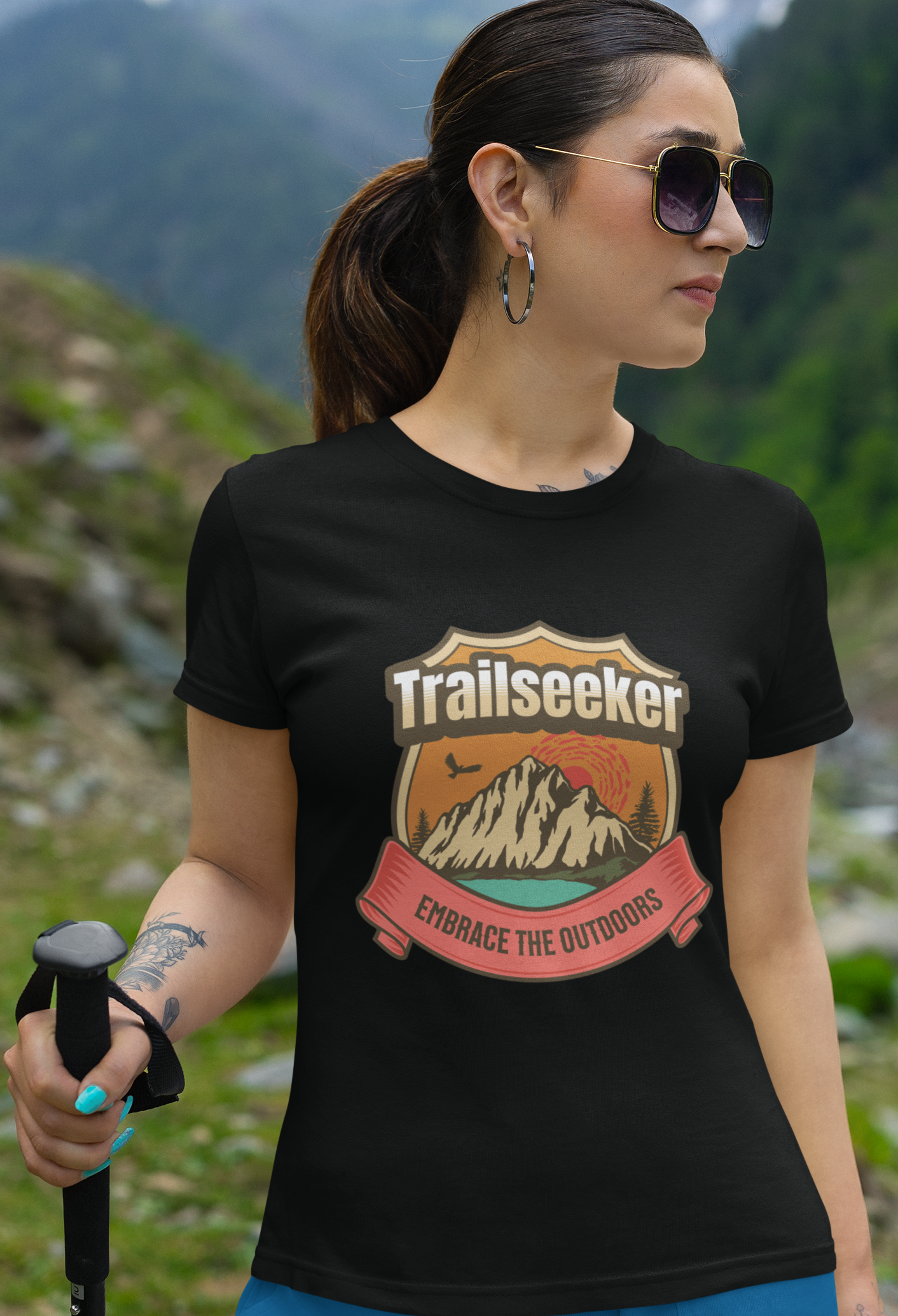 Trail Seeker Women's Printed T-Shirt Venom Black High & Humble