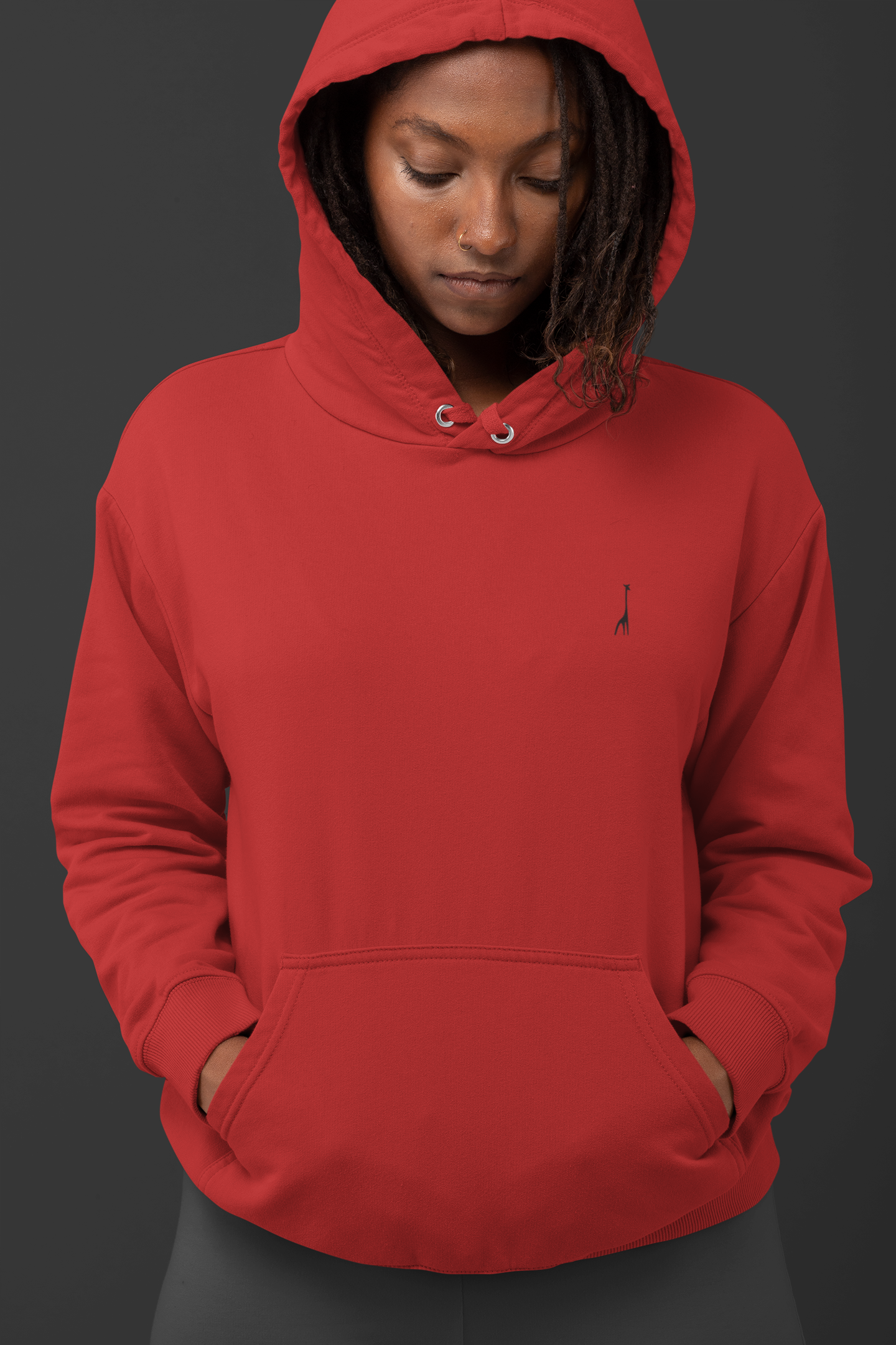 Women's Spidy Red Solid Hoodie High & Humble