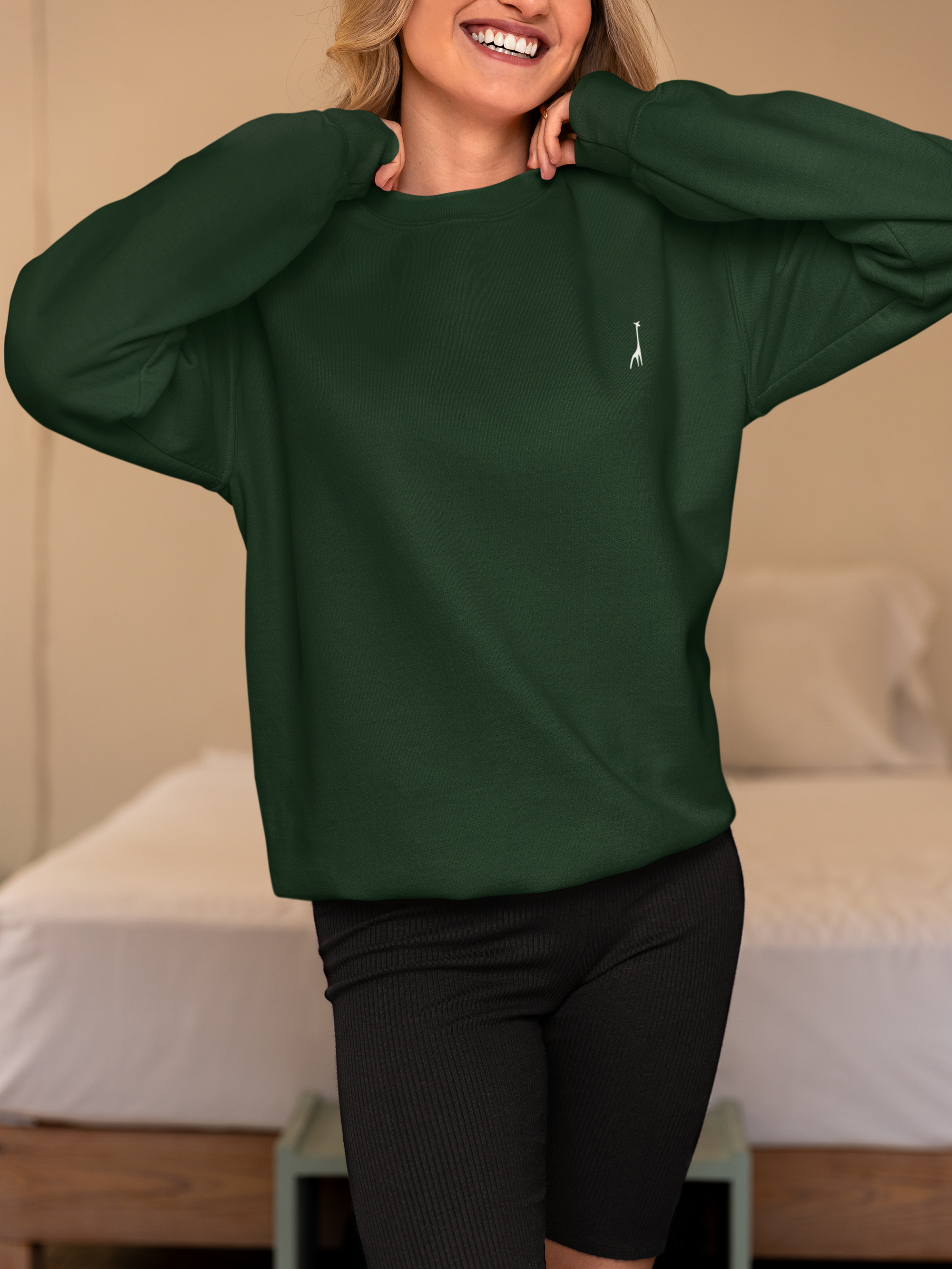 Women's Oversized Moss Green Solid Sweatshirt High & Humble