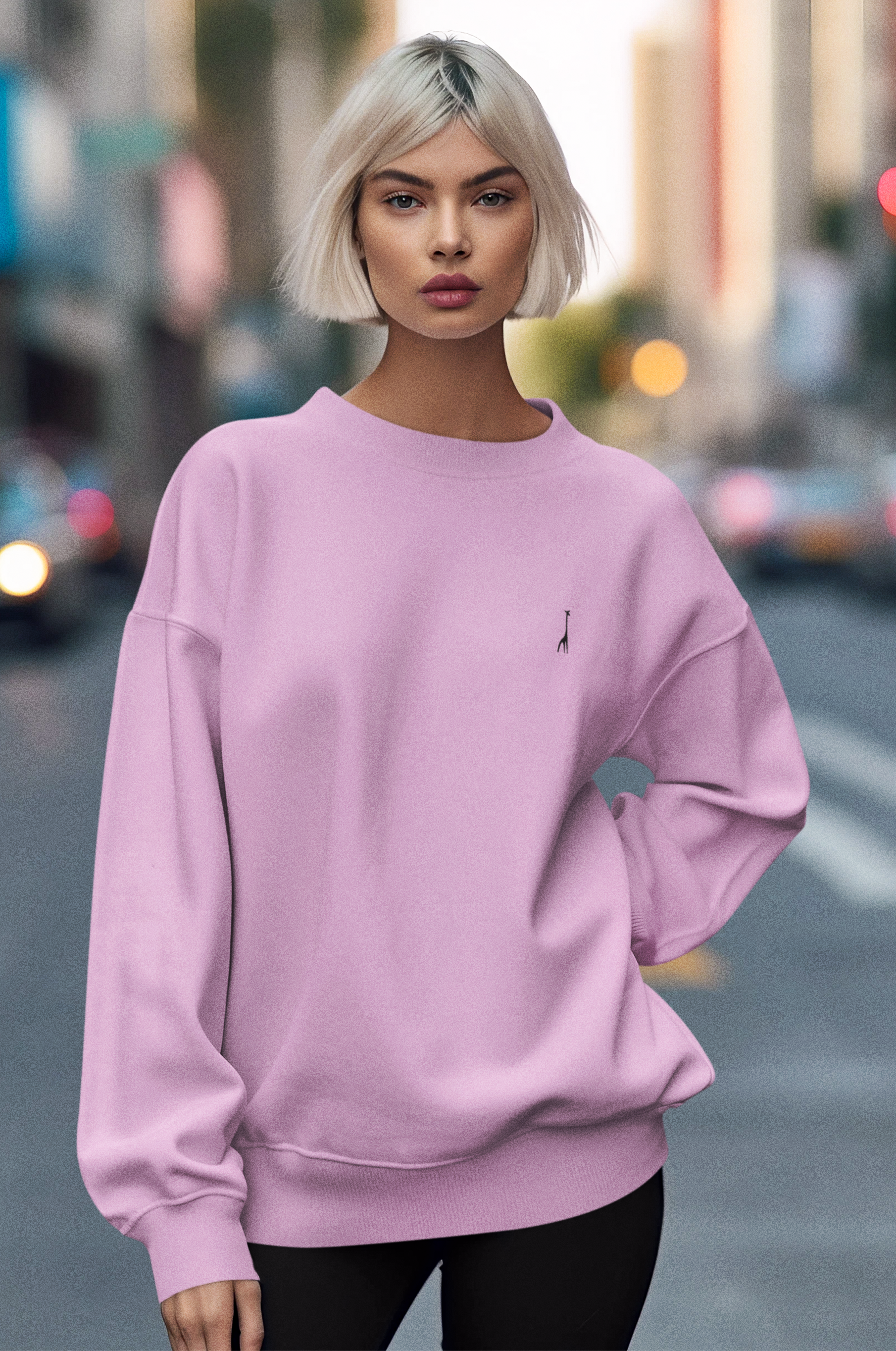 Women's Oversized Blossom Blush Solid Sweatshirt High & Humble