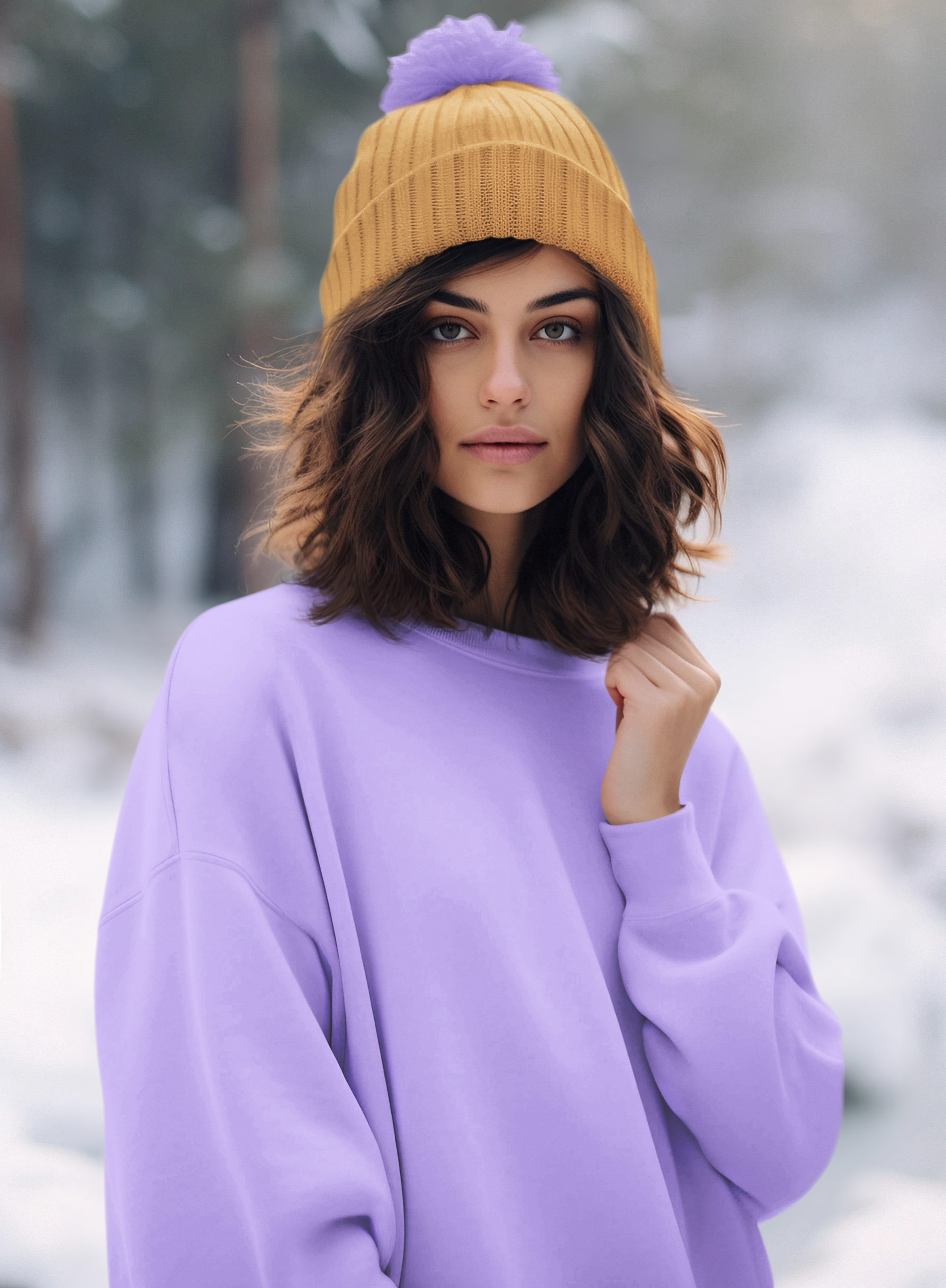 Women's Oversized Lilac Whisper Solid Sweatshirt High & Humble