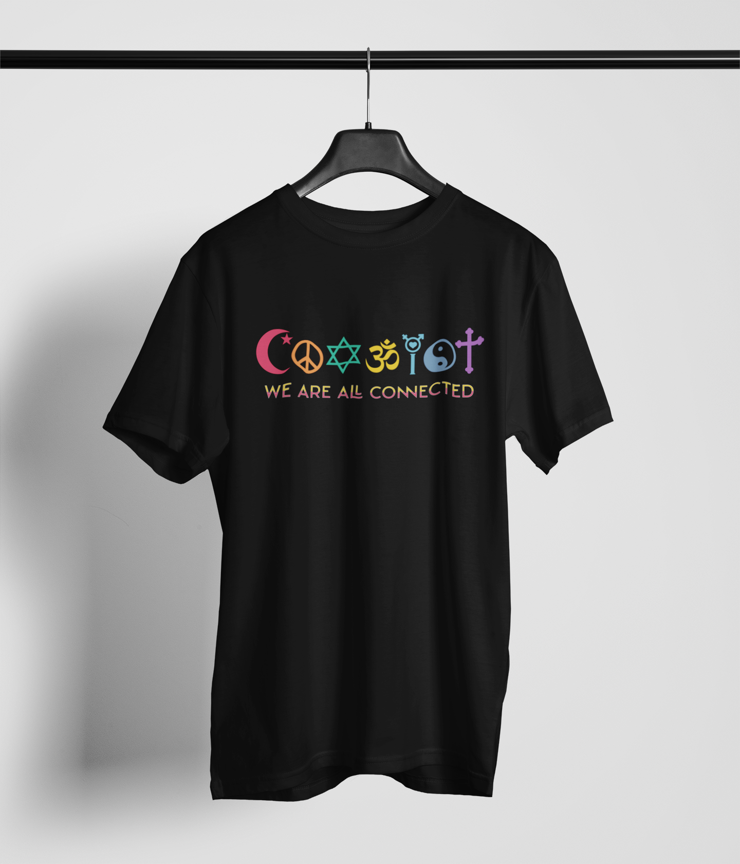 We are all Connected Women's Oversized Printed T-Shirt Venom Black High & Humble