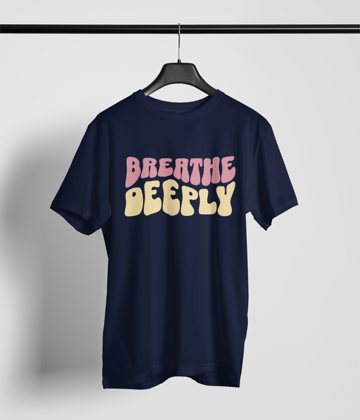 Breathe Deeply Women's Oversized Printed T-Shirt Midnight Blue High & Humble