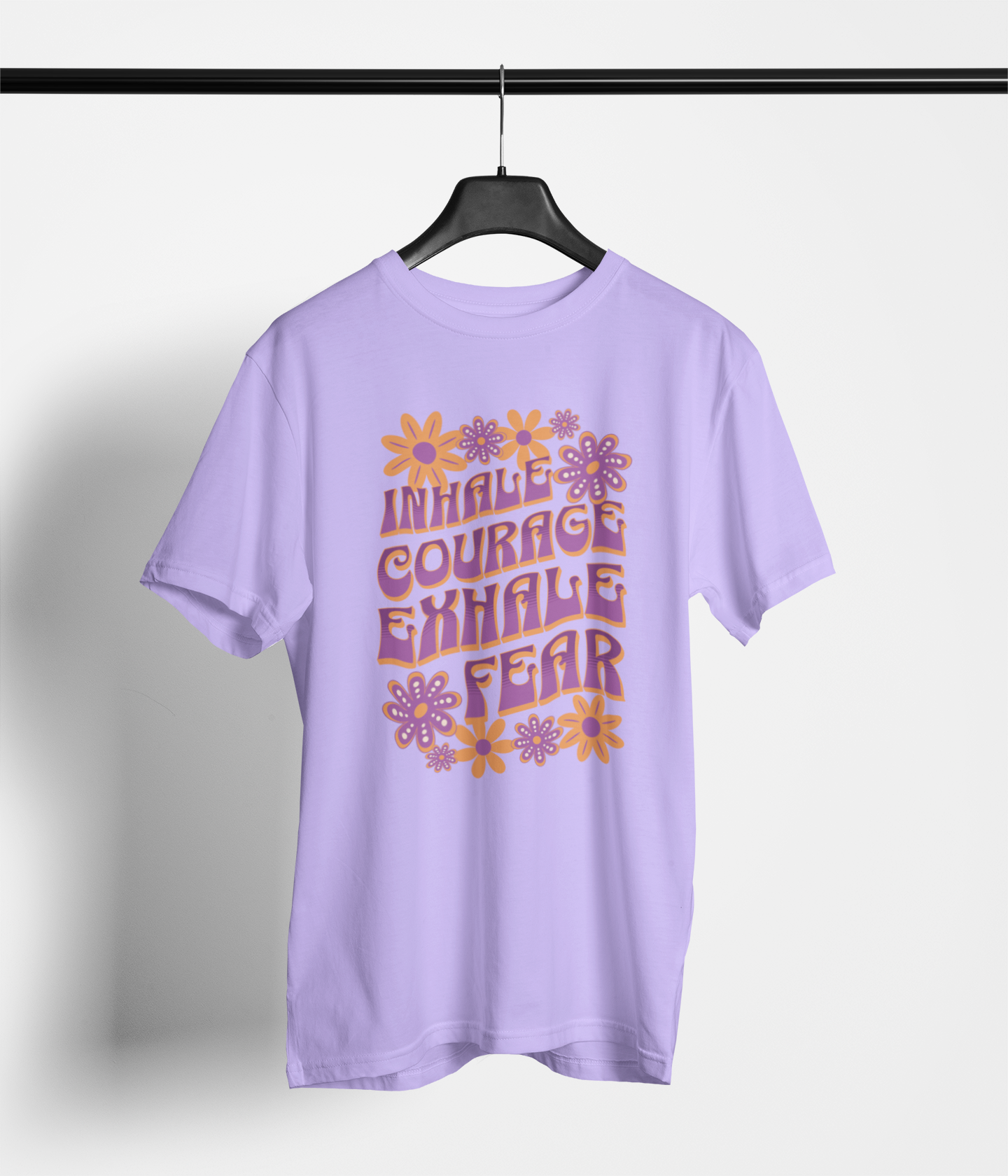 Inhale Exhale Women's Oversized Printed T-Shirt Lilac Whisper High & Humble