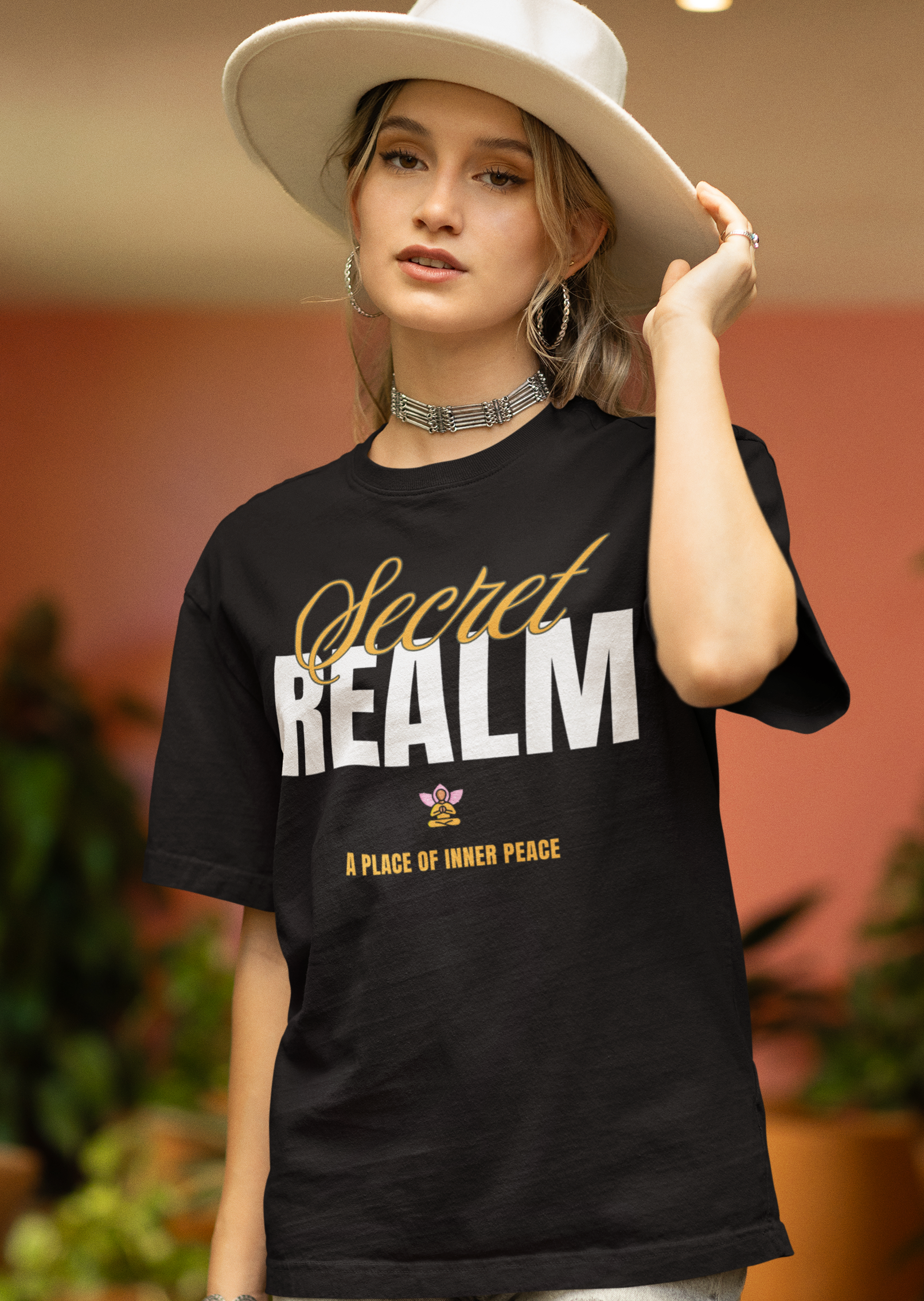 Secret Realm Women's Oversized Printed T-Shirt Venom Black High & Humble