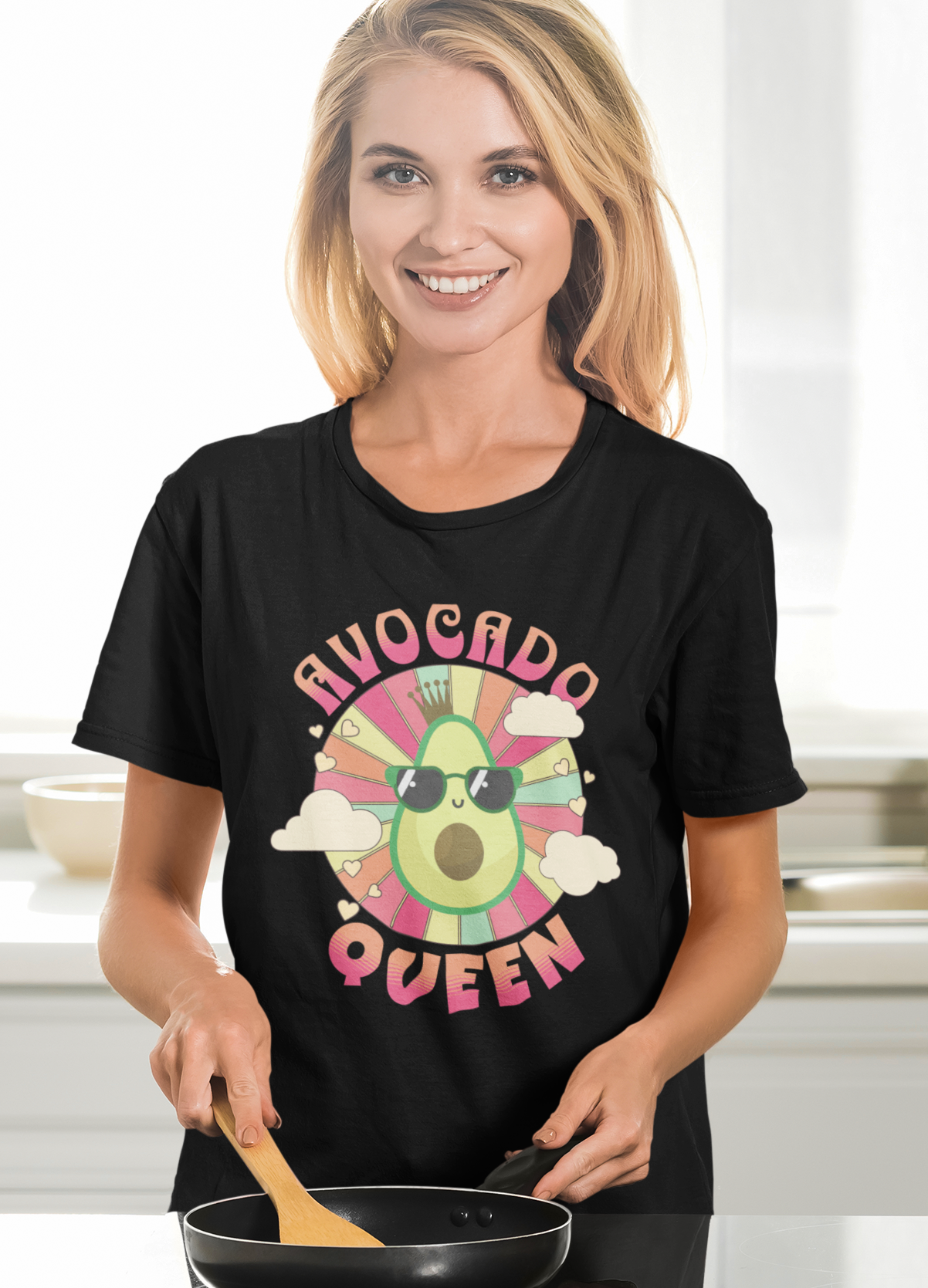 Avocado Queen Women's Oversized Printed T-Shirt Venom Black High & Humble