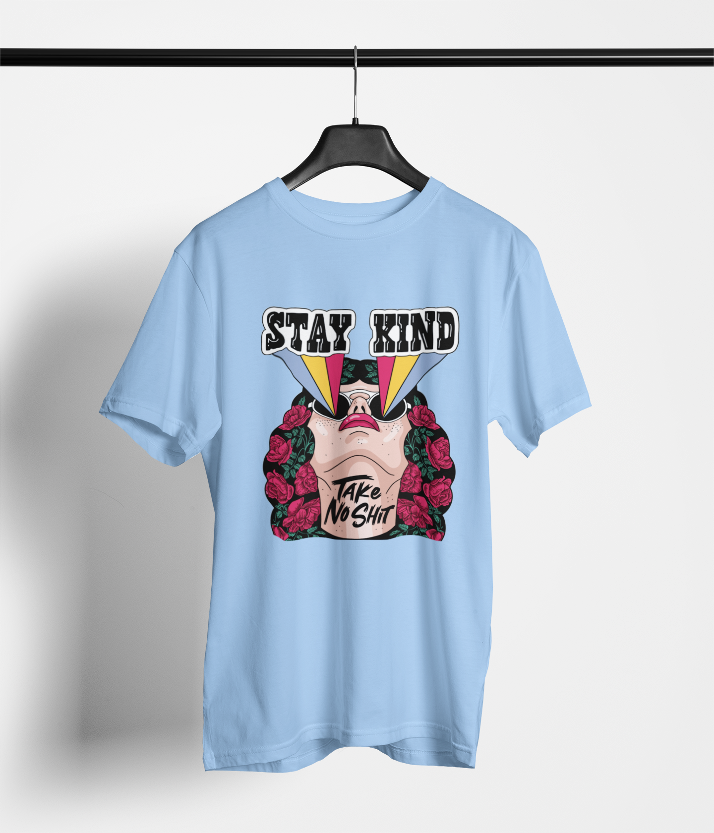 Stay Kind Women's Oversized Printed T-Shirt Bubbles Blue High & Humble