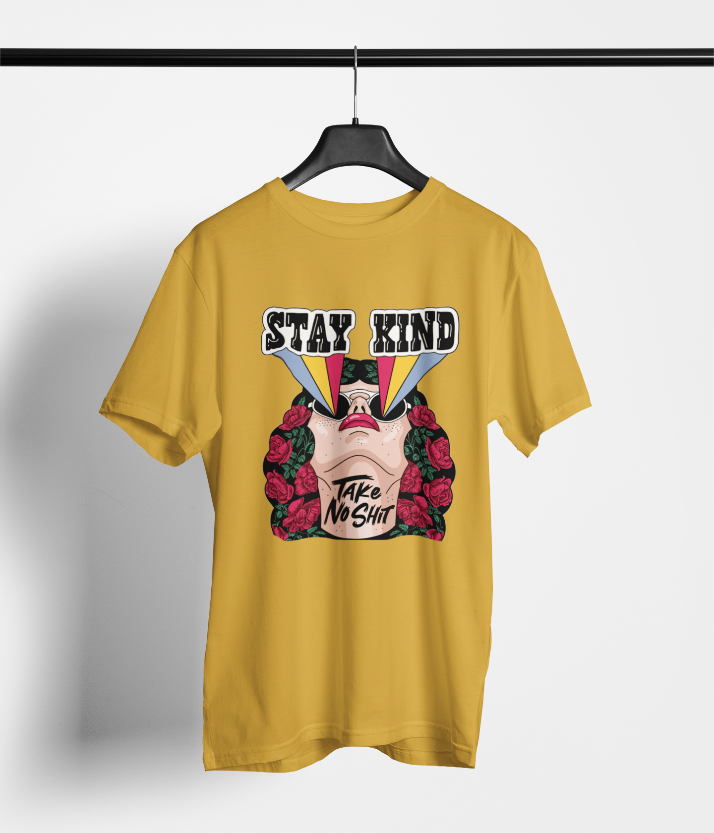 Stay Kind Women's Oversized Printed T-Shirt Sunshine Yellow High & Humble