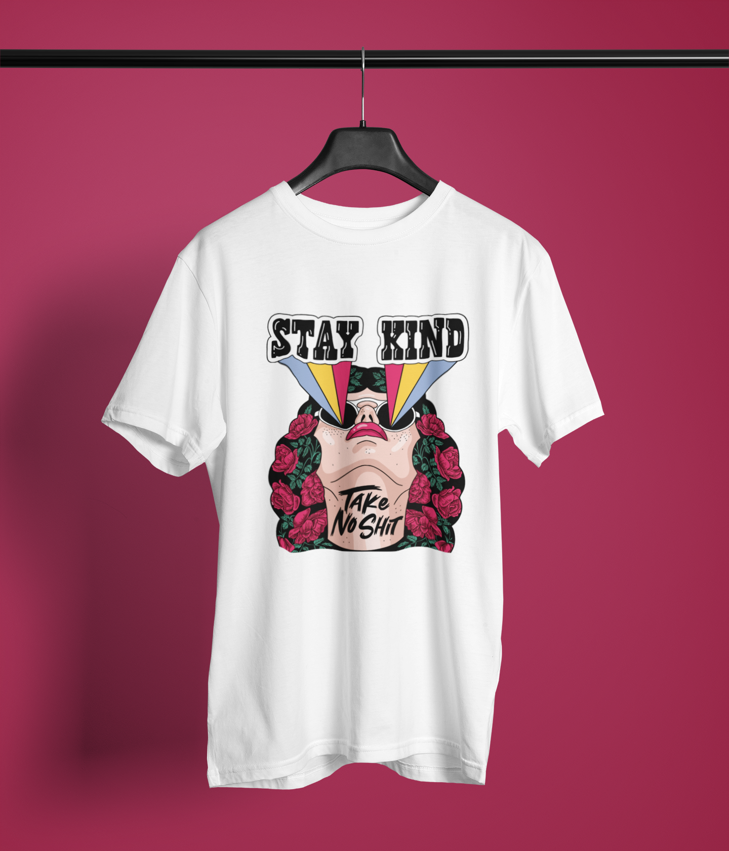 Stay Kind Women's Oversized Printed T-Shirt White Walker High & Humble