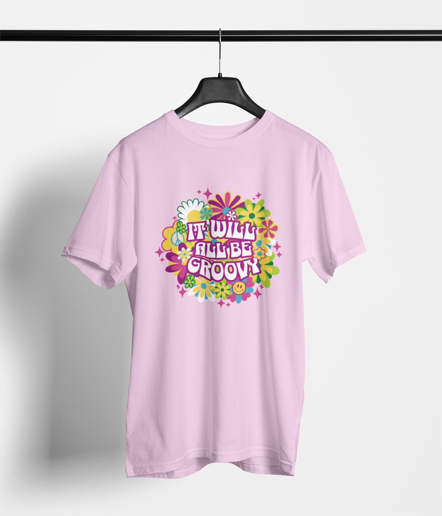 Will Be Groovy Women's Oversized Printed T-Shirt Blossom Blush High & Humble