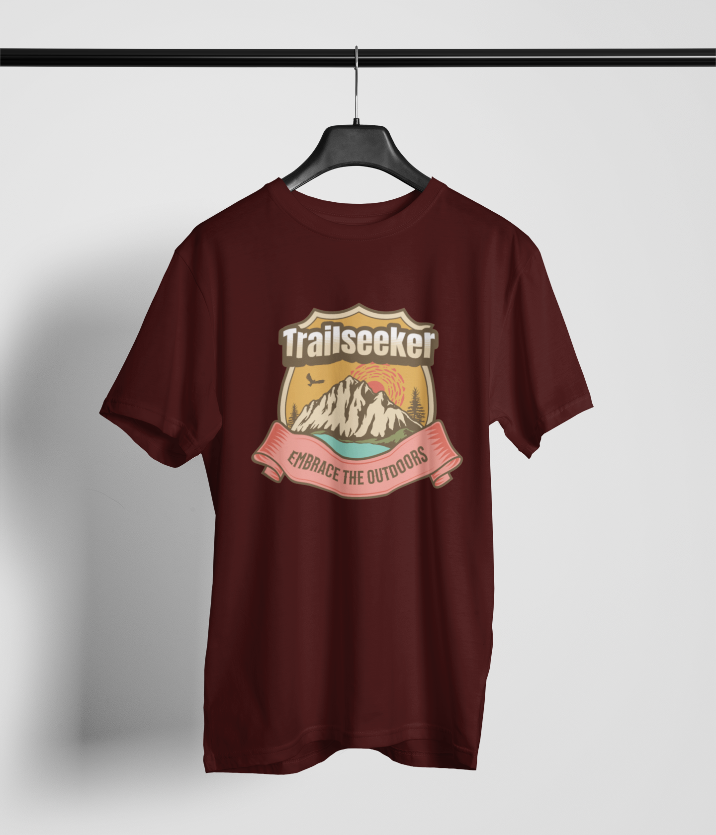 Trail Seeker Women's Oversized Printed T-Shirt Lannister Maroon High & Humble