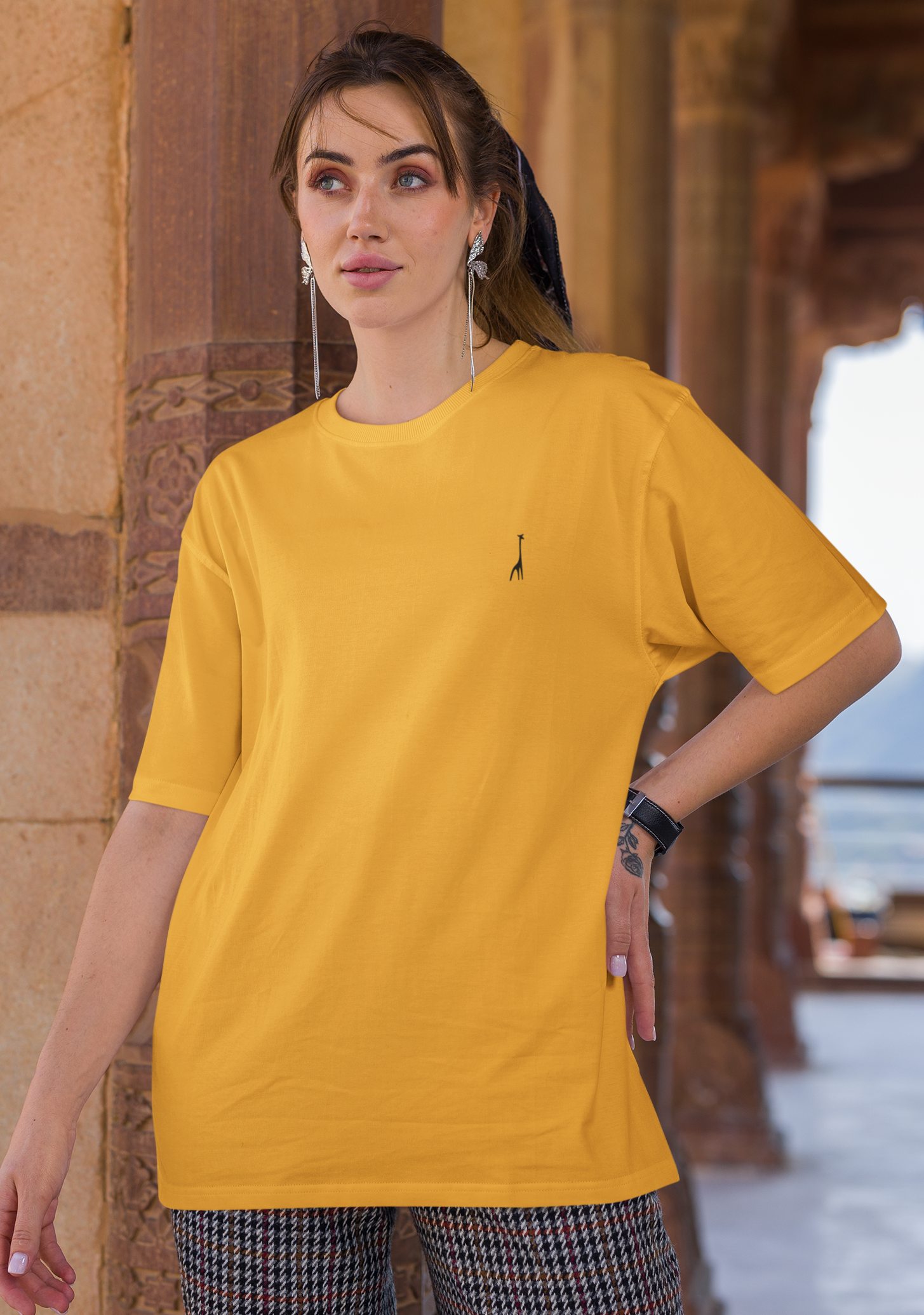 Women's Oversized Sunshine Yellow Solid T-Shirt High & Humble