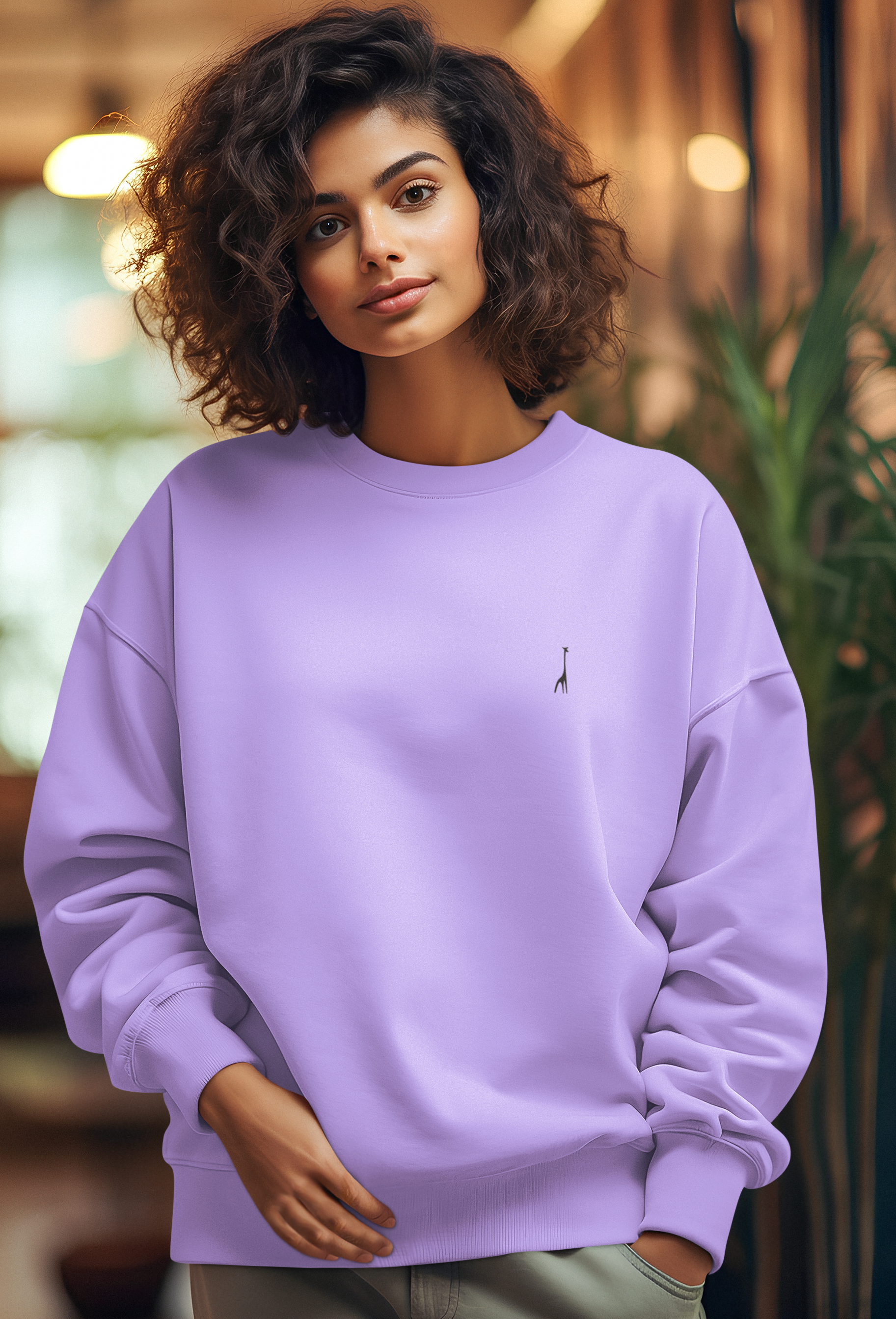 Women's Lilac Whisper Solid Sweatshirt High & Humble