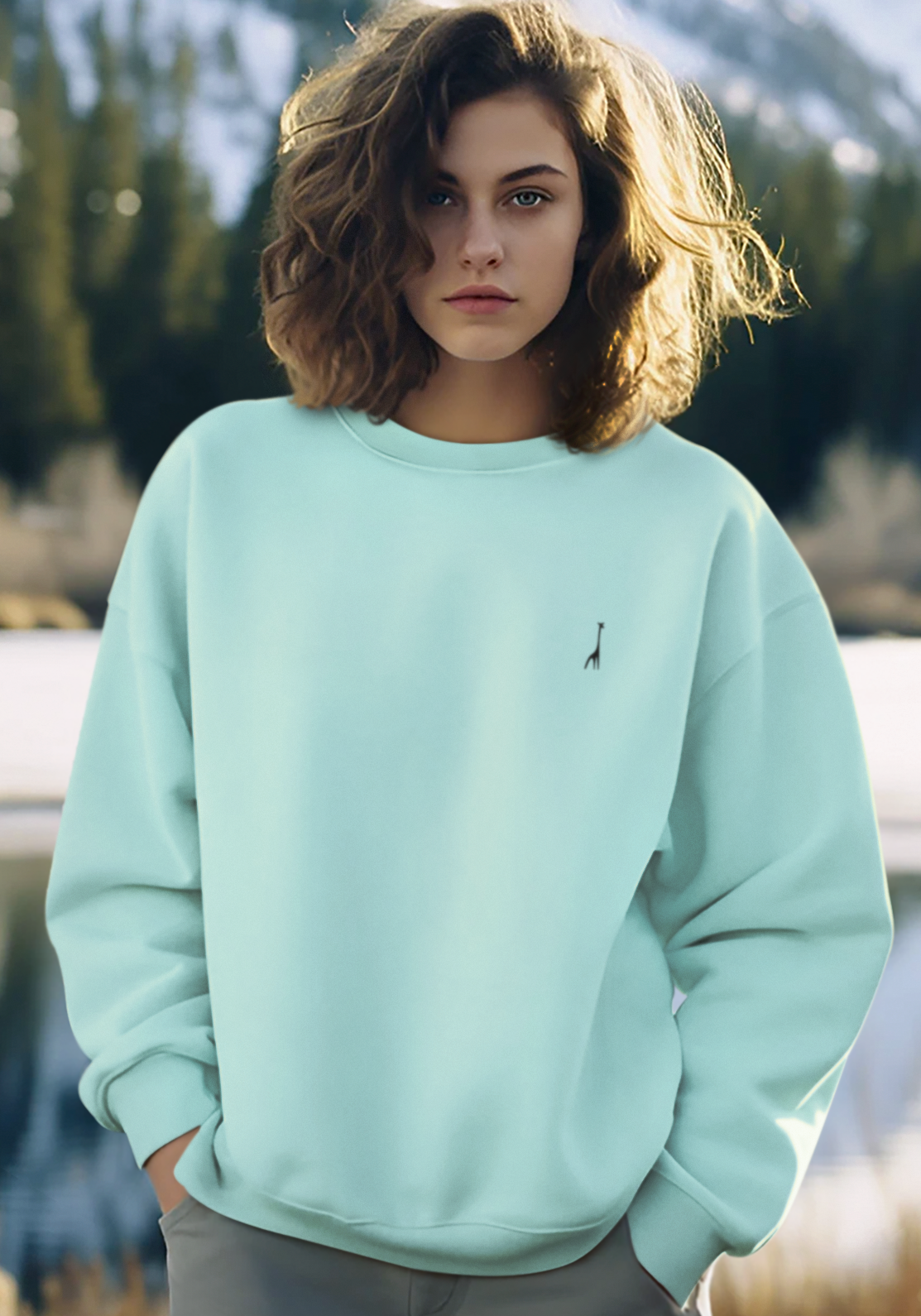 Women's Buttercup Mint Solid Sweatshirt High & Humble