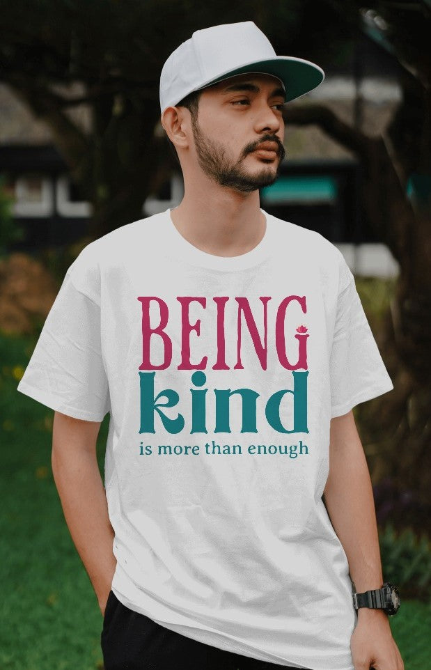 Being kind Men's Oversized Printed T-Shirt