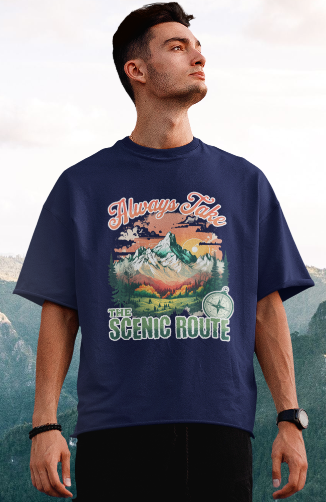 Scenic Route Men's Oversized Printed T-Shirt